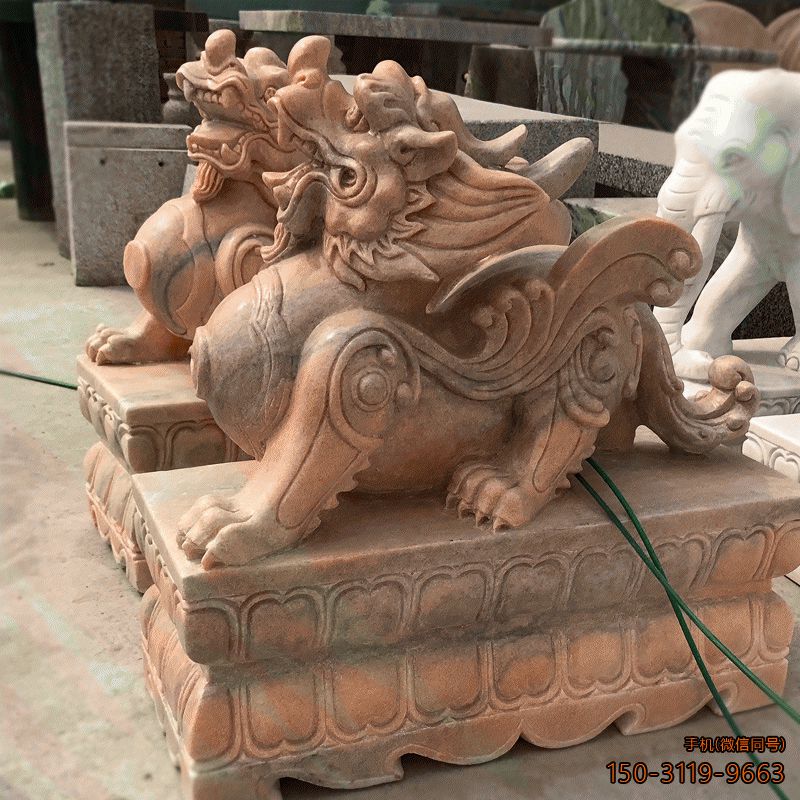 鎮(zhèn)宅石貔貅_晚霞紅企業(yè)商場看門招財(cái)動物雕塑