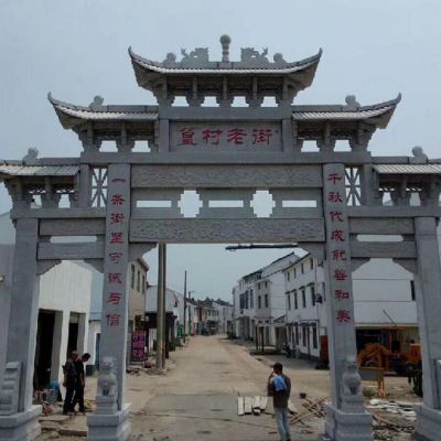 農(nóng)村石牌坊一門(mén)單門(mén)牌樓雕刻結(jié)構(gòu)工藝圖片大全