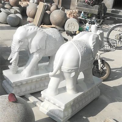 漢白玉門口大象雕塑動物石雕有什么寓意？