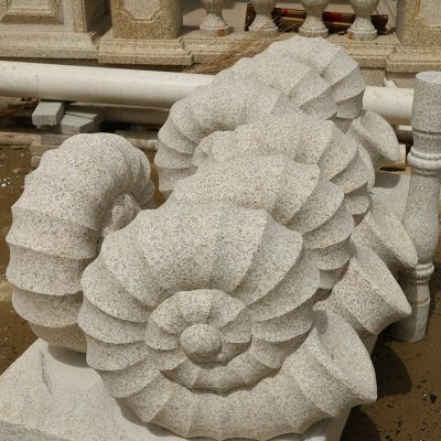 石雕海螺，砂巖雕刻石材海螺雕塑