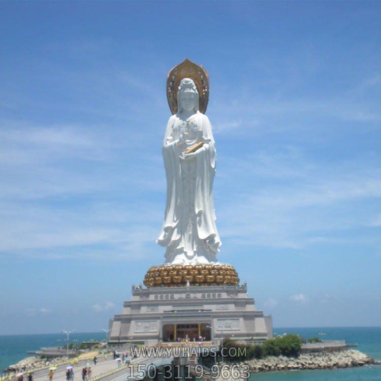景區(qū)寺廟景觀(guān)石雕觀(guān)音 漢白玉佛像送子觀(guān)音雕塑