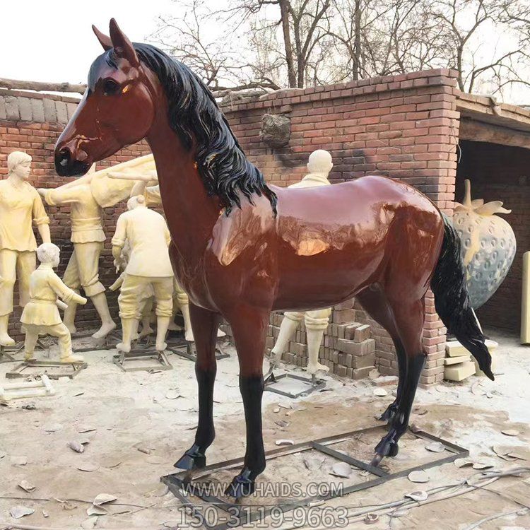 玻璃鋼仿真動(dòng)物戶外廣場十二生肖馬雕塑