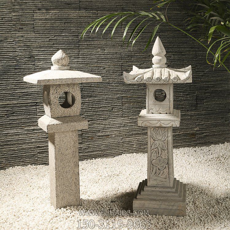 仿古石燈，中式古建裝飾燈柱雕塑