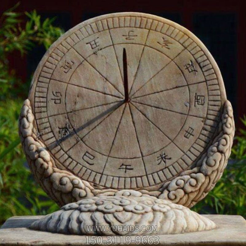 古代計(jì)時器石雕浮雕創(chuàng)意景區(qū)日晷雕塑