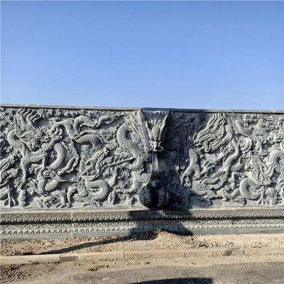 青石九龍壁大型寺廟、廣場影壁墻