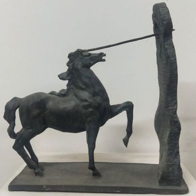 玻璃鋼仿銅園林創(chuàng)意景觀(guān)馬雕塑
