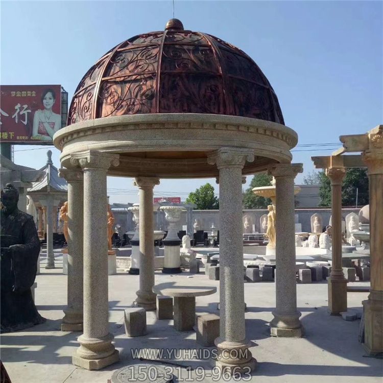 花崗巖鑄銅圓頂花園廣場(chǎng)擺放歐式?jīng)鐾さ袼?>
                                <h2>花崗巖鑄銅圓頂花園廣場(chǎng)擺放歐式?jīng)鐾さ袼?參數(shù)說明</h2>
                                                                        <table>
                                      <tr>
                                        <th>產(chǎn)品標(biāo)題</th>
                                        <td>花崗巖鑄銅圓頂花園廣場(chǎng)擺放歐式?jīng)鐾さ袼?/td>
                                      </tr>
                                      <tr>
                                        <th>發(fā)布時(shí)間</th>
                                        <td>2023-06-07 10:52</td>
                                      </tr>
                                      <tr>
                                        <th>價(jià)格</th>
                                        <td><span>電話咨詢</td>
                                      </tr>
                                                                              <tr>
                                          <th>雕刻內(nèi)容</th>
                                          <td>涼亭</td>
                                        </tr>
                                                                              <tr>
                                          <th>應(yīng)用場(chǎng)所</th>
                                          <td>廣場(chǎng)</td>
                                        </tr>
                                                                              <tr>
                                          <th>制作材質(zhì)</th>
                                          <td>花崗巖、鑄銅</td>
                                        </tr>
                                                                          </table>
                                <h2>花崗巖鑄銅圓頂花園廣場(chǎng)擺放歐式?jīng)鐾さ袼?詳細(xì)說明</h2>
                                <p>玉海雕塑是一家綜合性的雕塑公司，擁有多款花崗巖鑄銅圓頂花園廣場(chǎng)擺放歐式?jīng)鐾さ袼苣Ｐ停杉庸ざㄖ贫喾N花崗巖鑄銅圓頂花園廣場(chǎng)擺放歐式?jīng)鐾さ袼?，支持材質(zhì)、樣式、風(fēng)格、尺寸大小等方面的調(diào)整修改定制。我們所加工制作的花崗巖鑄銅圓頂花園廣場(chǎng)擺放歐式?jīng)鐾さ袼苜|(zhì)優(yōu)價(jià)廉，遍布全國(guó)多個(gè)省市地區(qū)，想要了解更多案例圖片，請(qǐng)電話或微信咨詢。材質(zhì)、大小、樣式等都可以按需定制，還可根據(jù)您提供給的花崗巖鑄銅圓頂花園廣場(chǎng)擺放歐式?jīng)鐾さ袼軜訄D進(jìn)行制作！如有相關(guān)需求，歡迎致電（微信同號(hào)）：<span>150-3119-9663</span></p>
                                                                <div   class=