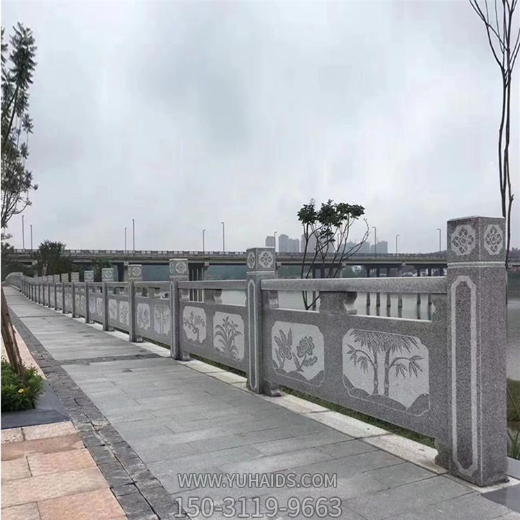花崗巖客戶欄板，步道護(hù)欄板雕塑