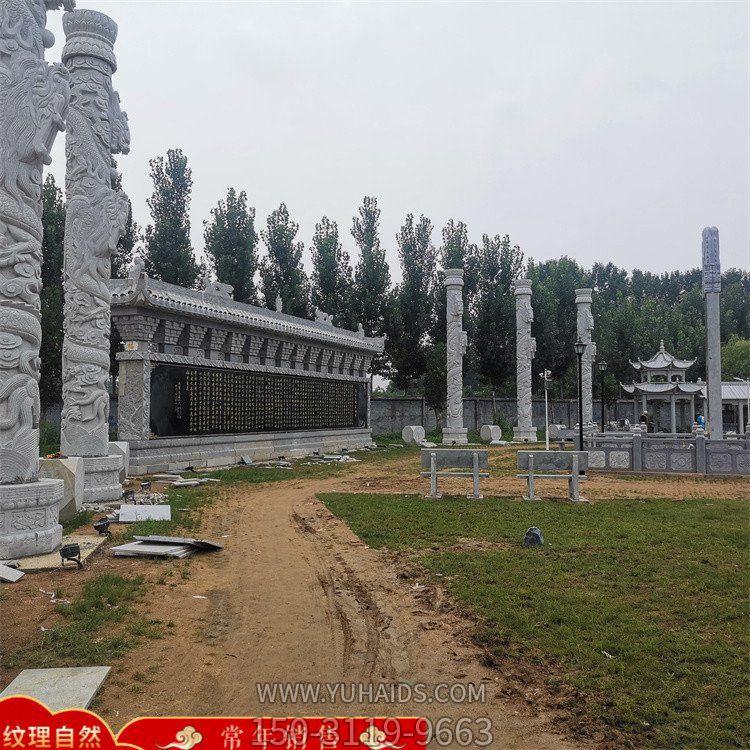 景區(qū)園林石雕龍柱、涼亭、影壁墻，庭院建筑構(gòu)件定制生產(chǎn)雕塑