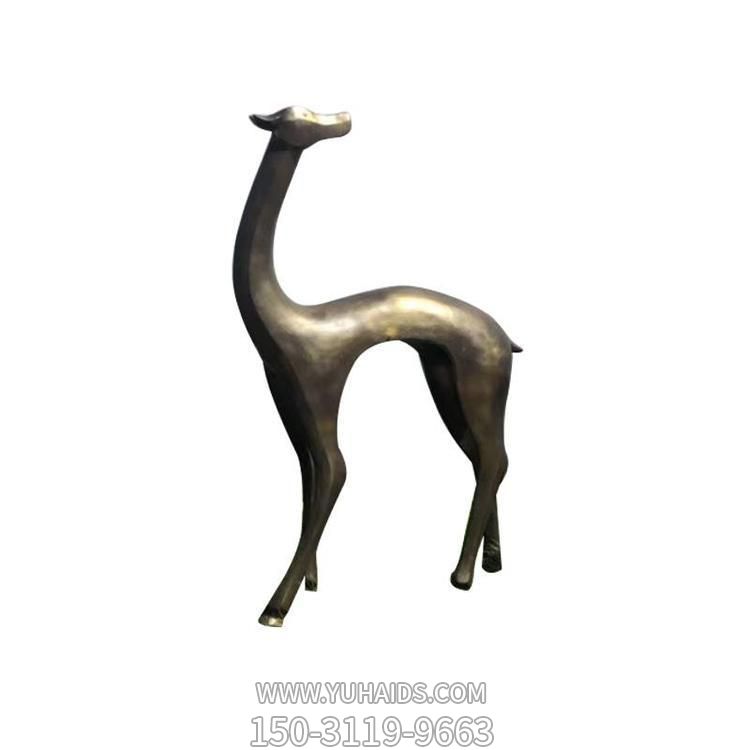 抽象仿銅鹿，玻璃鋼材質(zhì)噴漆雕塑