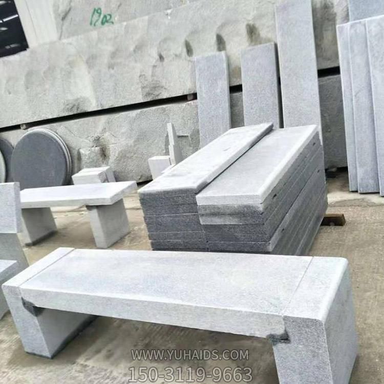 天然花崗巖雕刻長(zhǎng)形石凳公園戶(hù)外擺件雕塑