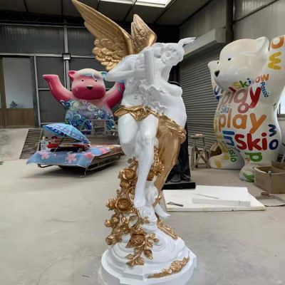 玻璃鋼西方天使雕塑戶(hù)外園林?jǐn)[件