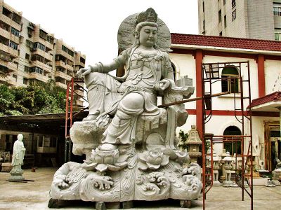 大理石石雕景區(qū)寺廟大型觀(guān)音雕塑
