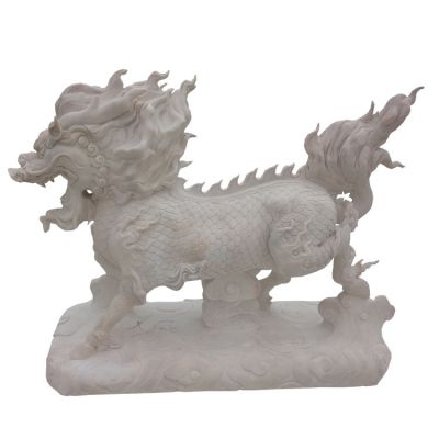戶(hù)外景區(qū)漢白玉石雕麒麟雕塑