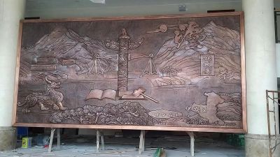 華安政務(wù)大廳地方主題浮雕，紫銅鍛造壁畫