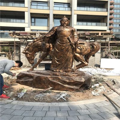 岳飛銅雕，玻璃鋼仿銅歷史名人，民族英雄人物雕塑
