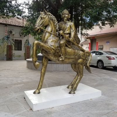 古代將軍，騎馬人物銅雕