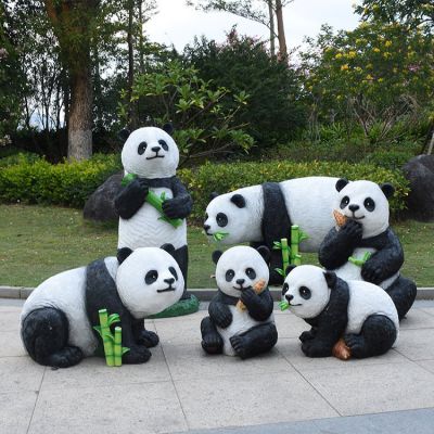 玻璃鋼熊貓，仿真熊貓
