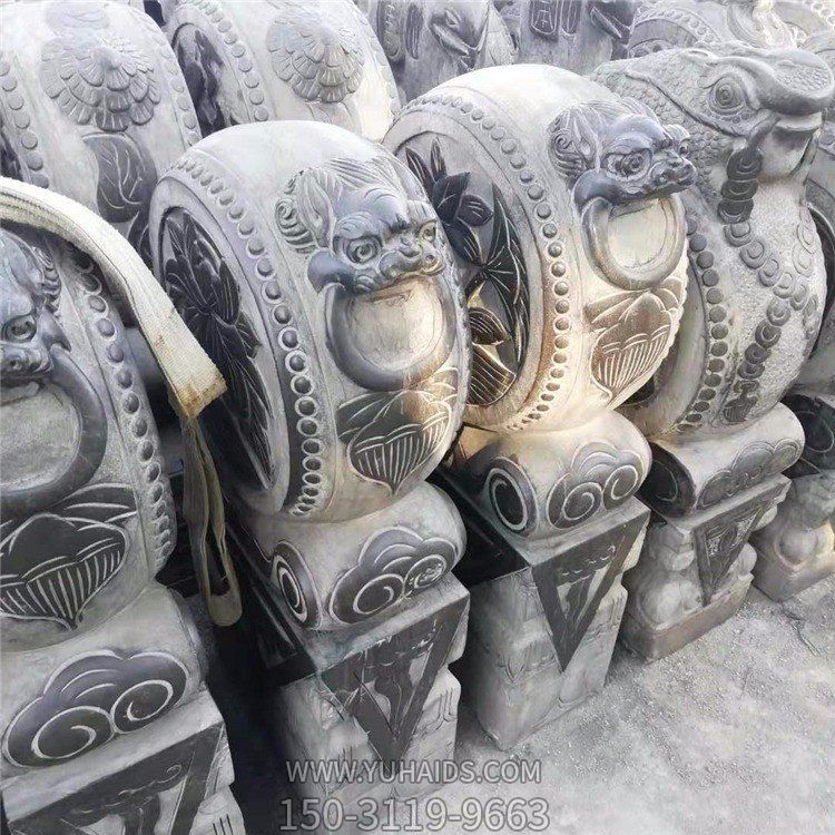 石雕抱鼓，古建門(mén)口吉祥裝飾構(gòu)件雕塑