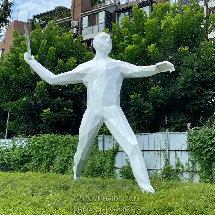 擲標(biāo)槍，玻璃鋼抽象運(yùn)動人物雕塑