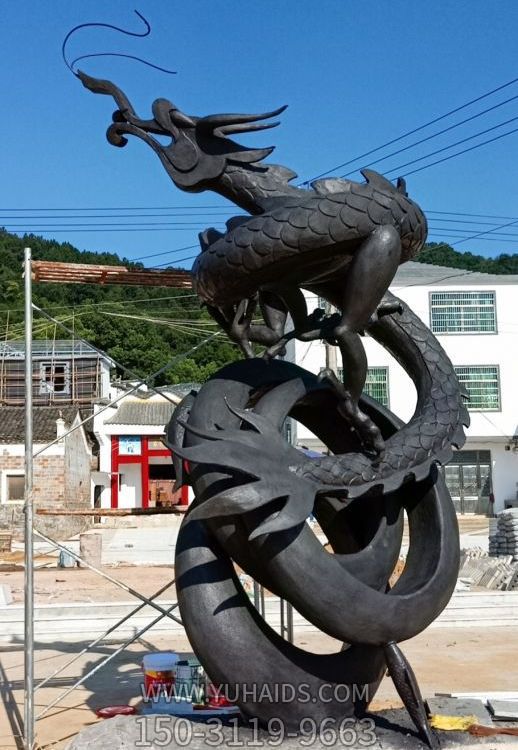 園林戶(hù)外玻璃鋼仿銅創(chuàng)意龍雕塑