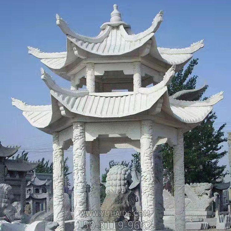 公園戶(hù)外大理石石雕雙層中式?jīng)鐾さ袼?>
                                <h2>公園戶(hù)外大理石石雕雙層中式?jīng)鐾さ袼?參數(shù)說(shuō)明</h2>
                                                                        <table>
                                      <tr>
                                        <th>產(chǎn)品標(biāo)題</th>
                                        <td>公園戶(hù)外大理石石雕雙層中式?jīng)鐾さ袼?/td>
                                      </tr>
                                      <tr>
                                        <th>發(fā)布時(shí)間</th>
                                        <td>2023-06-07 16:51</td>
                                      </tr>
                                      <tr>
                                        <th>價(jià)格</th>
                                        <td><span>電話(huà)咨詢(xún)</td>
                                      </tr>
                                                                              <tr>
                                          <th>雕刻內(nèi)容</th>
                                          <td>涼亭</td>
                                        </tr>
                                                                              <tr>
                                          <th>應(yīng)用場(chǎng)所</th>
                                          <td>公園</td>
                                        </tr>
                                                                              <tr>
                                          <th>制作材質(zhì)</th>
                                          <td>石雕、大理石、石雕</td>
                                        </tr>
                                                                          </table>
                                <h2>公園戶(hù)外大理石石雕雙層中式?jīng)鐾さ袼?詳細(xì)說(shuō)明</h2>
                                <p>玉海雕塑是一家綜合性的雕塑公司，擁有多款公園戶(hù)外大理石石雕雙層中式?jīng)鐾さ袼苣Ｐ停杉庸ざㄖ贫喾N公園戶(hù)外大理石石雕雙層中式?jīng)鐾さ袼?，支持材質(zhì)、樣式、風(fēng)格、尺寸大小等方面的調(diào)整修改定制。我們所加工制作的公園戶(hù)外大理石石雕雙層中式?jīng)鐾さ袼苜|(zhì)優(yōu)價(jià)廉，遍布全國(guó)多個(gè)省市地區(qū)，想要了解更多案例圖片，請(qǐng)電話(huà)或微信咨詢(xún)。材質(zhì)、大小、樣式等都可以按需定制，還可根據(jù)您提供給的公園戶(hù)外大理石石雕雙層中式?jīng)鐾さ袼軜訄D進(jìn)行制作！如有相關(guān)需求，歡迎致電（微信同號(hào)）：<span>150-3119-9663</span></p>
                                                                <div   class=