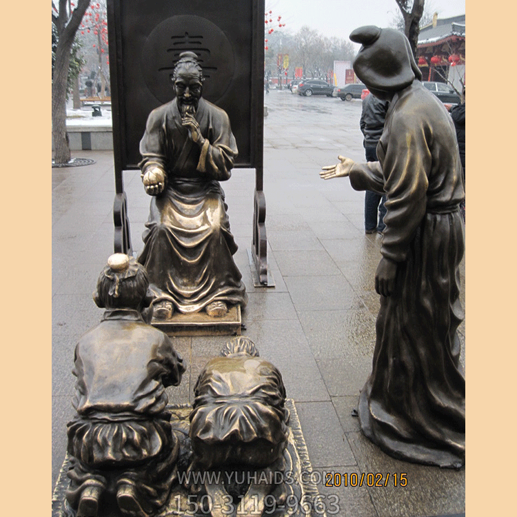 拜壽銅雕，中國傳統(tǒng)風(fēng)俗文化情景雕塑