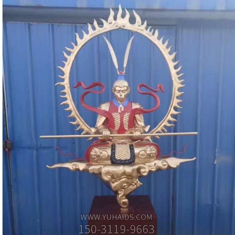 景區(qū)戶(hù)外創(chuàng)意不銹鋼景觀孫悟空雕塑