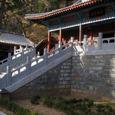 石雕欄桿，寺廟臺(tái)階欄桿扶手