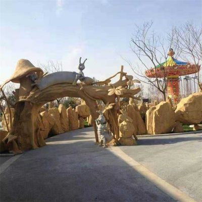 戶(hù)外游樂(lè)場(chǎng)大型創(chuàng)意玻璃鋼門(mén)頭拱門(mén)擺件