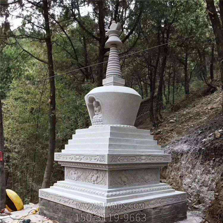 舍利塔，漢白玉寺廟石雕舍利塔雕塑