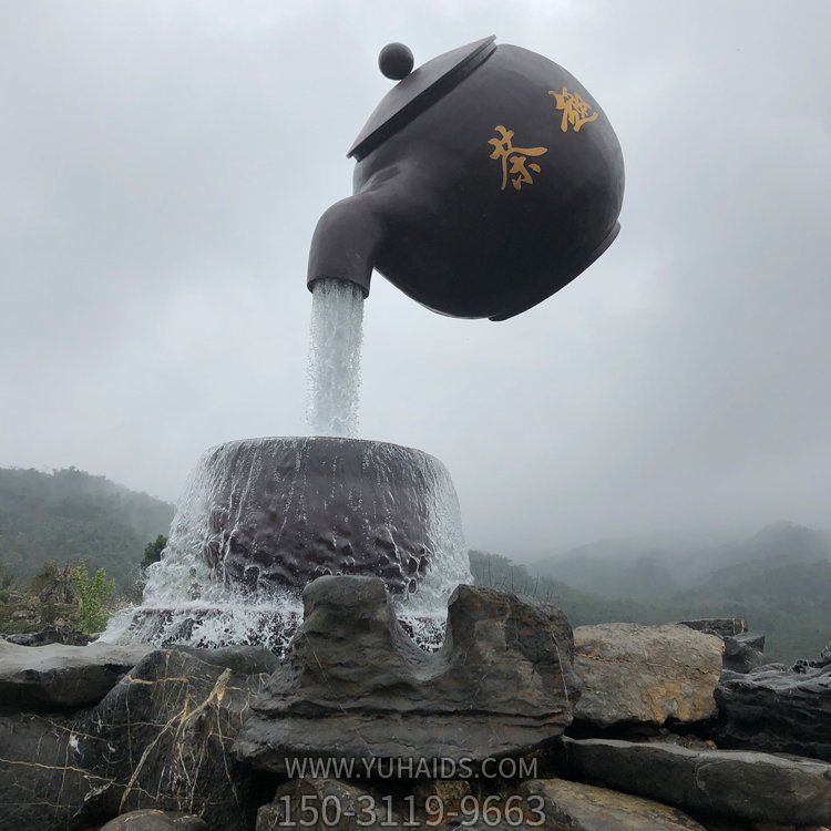 玻璃鋼仿銅天壺戶(hù)外景區(qū)大型景觀(guān)噴泉擺件雕塑