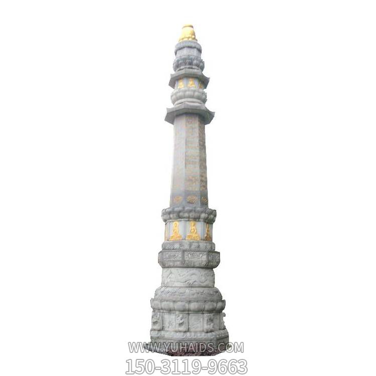 石雕經(jīng)幢，寺廟經(jīng)幢石刻雕塑