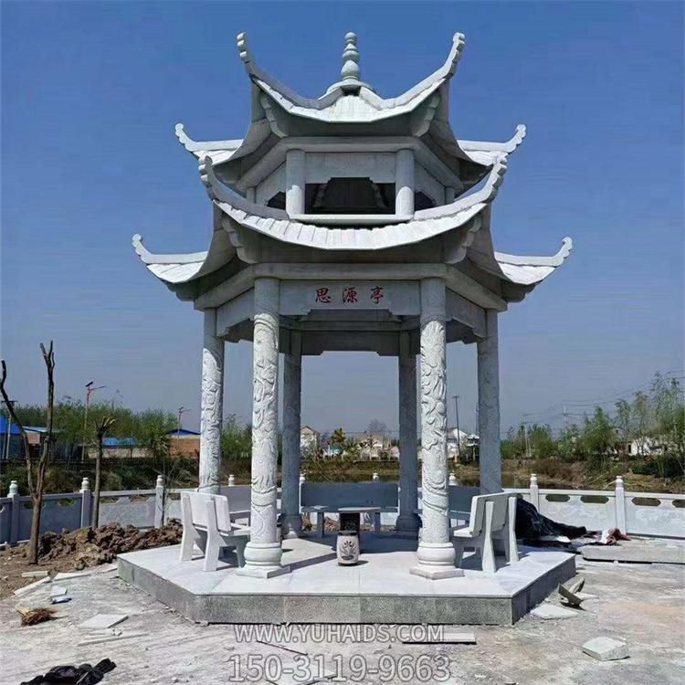 園林景觀戶(hù)外石亭子擺件 雕塑