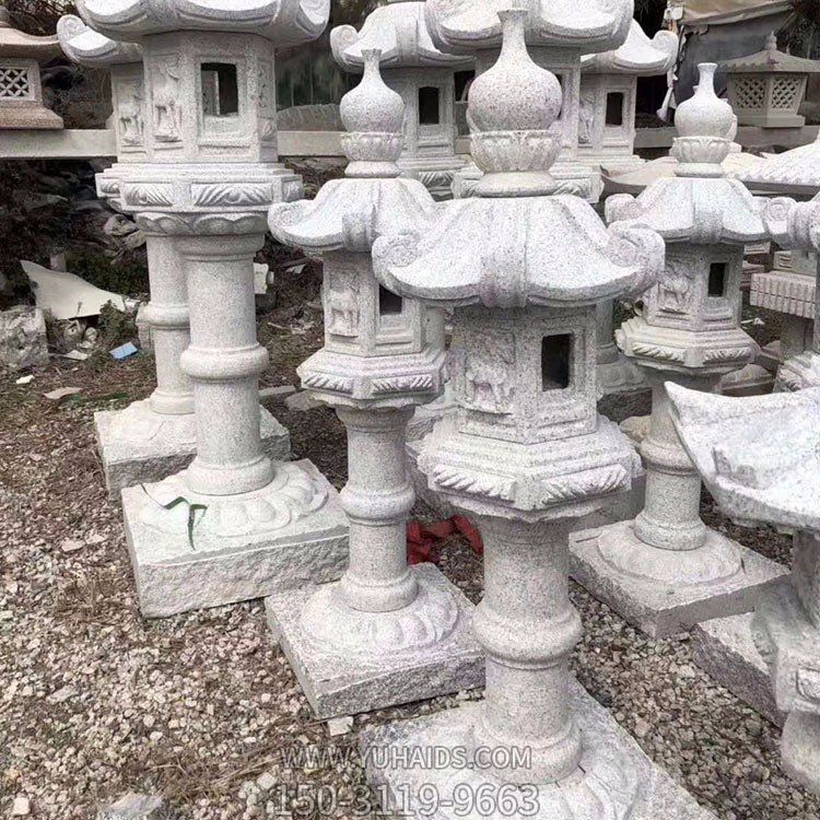 花崗巖石雕燈，中國傳統(tǒng)古建照明燈籠雕塑