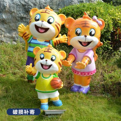 玻璃鋼卡通老虎，彩繪老虎