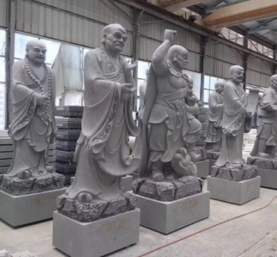 十八羅漢系列佛像，花崗巖18羅漢像