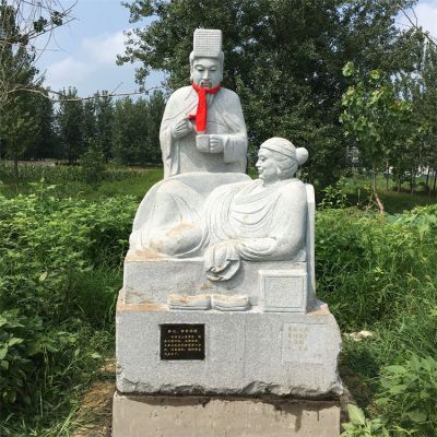 24孝故事人物，親嘗湯藥人物石雕