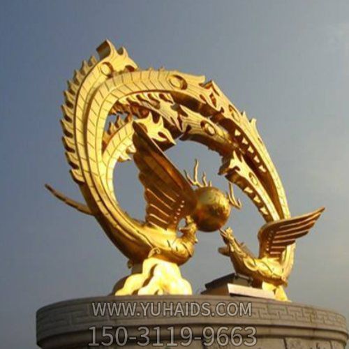 戶(hù)外園林景觀不銹鋼鳳凰雕塑