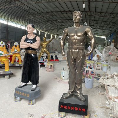玻璃鋼人物塑像，仿銅人物和彩繪人物