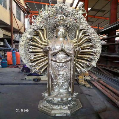 景區(qū)寺廟大型景觀(guān)不銹鋼千手觀(guān)音雕塑