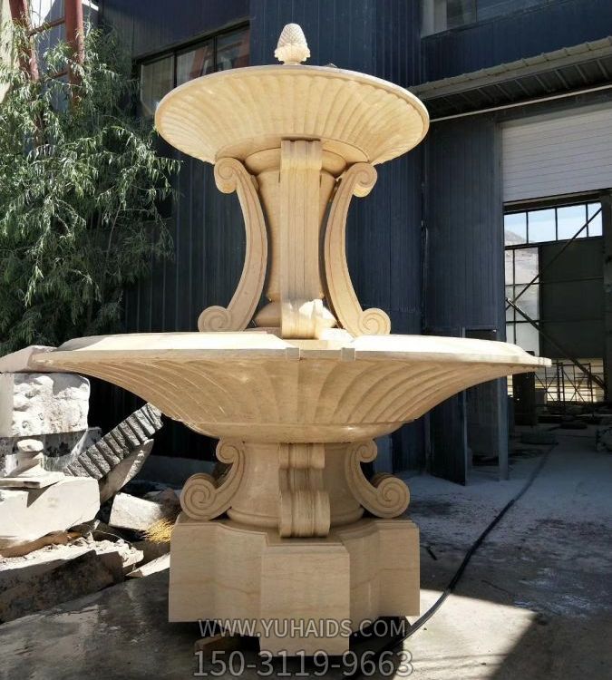 歐式花崗巖 晚霞紅花缽噴泉大型園林小區(qū)酒店景觀(guān)雕塑