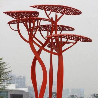 不銹鋼樹，抽象樹形雕塑