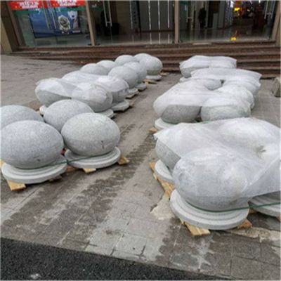 花崗巖芝麻白廣場(chǎng)道路交通擋車(chē)擋路阻車(chē)圓球、景觀石