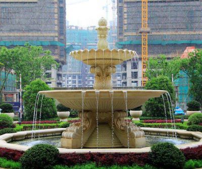小區(qū)花園戶(hù)外多層噴泉石雕