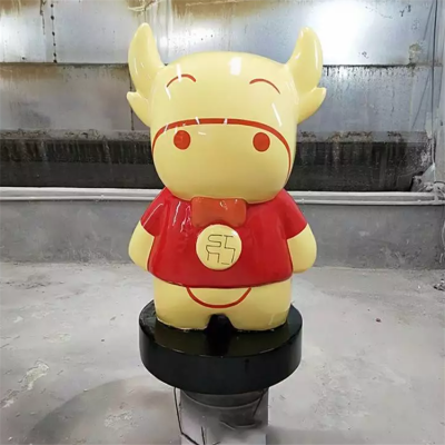 卡通小牛犢，玻璃鋼商場美陳動物擺件