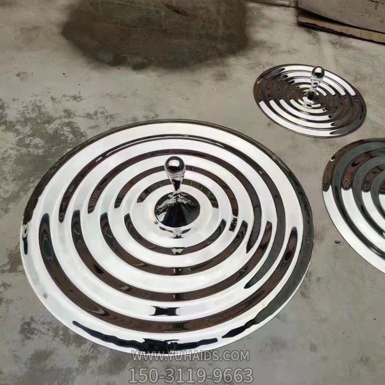 不銹鋼水波紋圓盤(pán)漣漪水滴定制戶(hù)外景觀小品雕塑