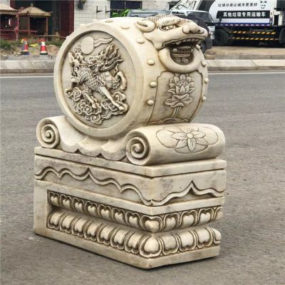 漢白玉仿古石門墩，庭院大門抱鼓石