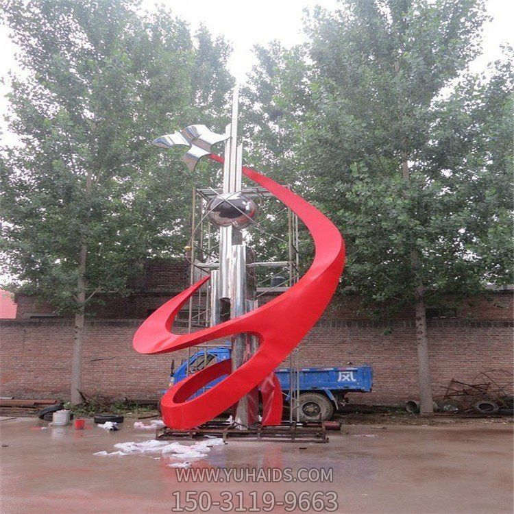 不銹鋼科技主題景觀雕塑，學(xué)校校園勵志雕塑
