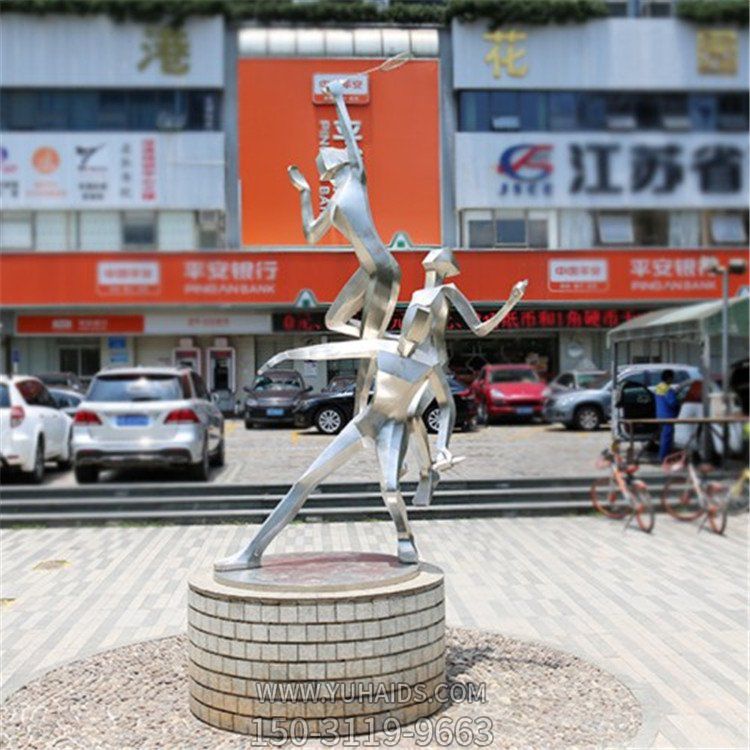 戶(hù)外廣場(chǎng)不銹鋼抽象園林街道人物景觀雕塑